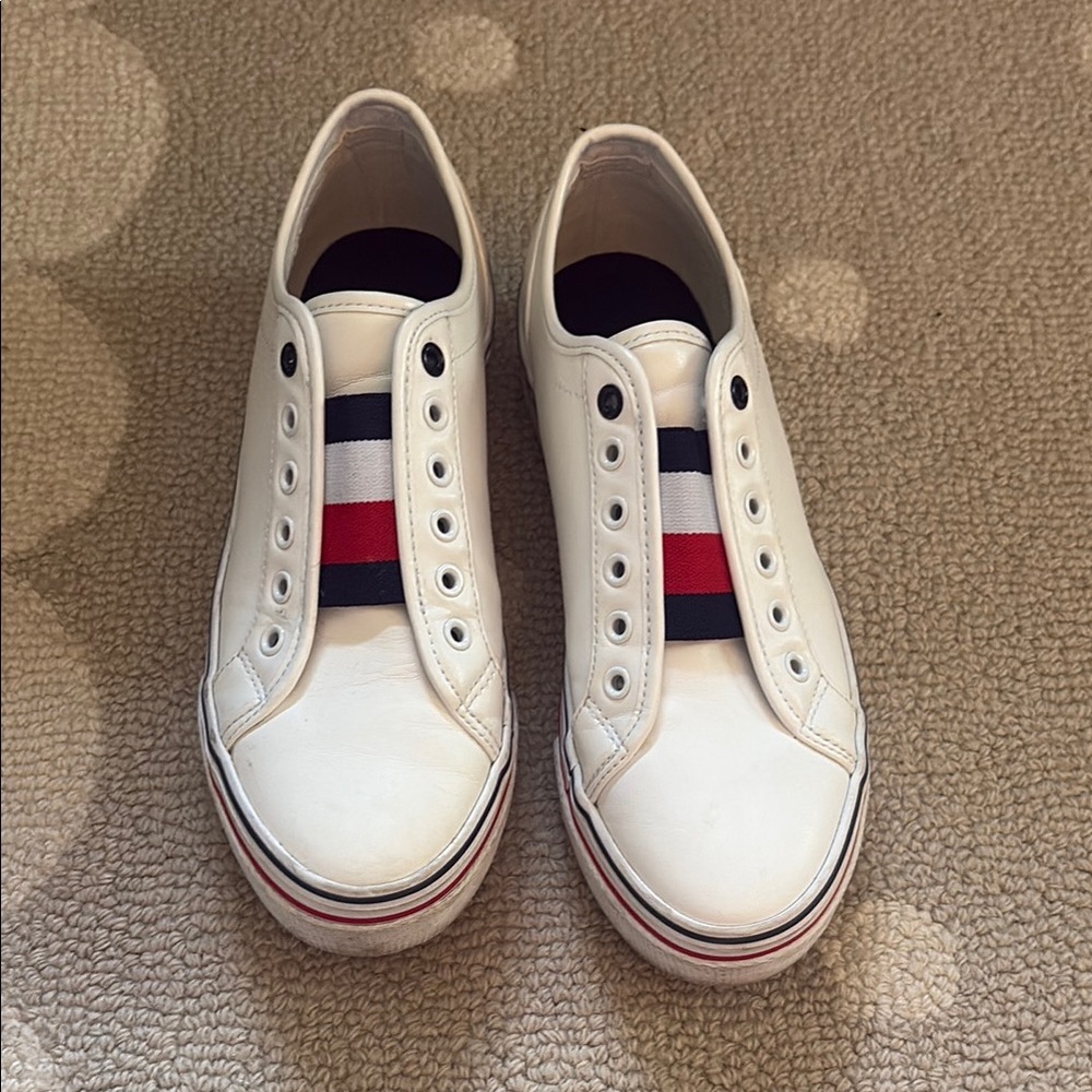 Tommy Hilfiger White and Red Sneakers Classic Design